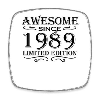 1989 - Viereckiger Kühlschrankmagnet - Weiß - Vorne
