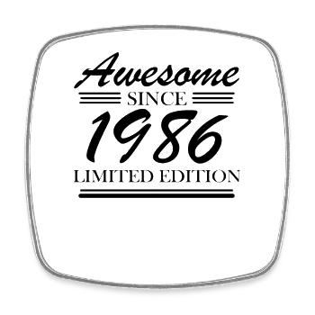 1986 - Born 1986 - Square fridge magnet - white - Front