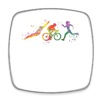 Watercolors Women Triathlon - Square fridge magnet - white - Front