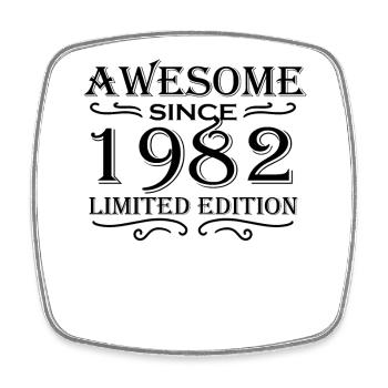 1982 - Jahrgang 1982 - Viereckiger Kühlschrankmagnet - Weiß - Vorne