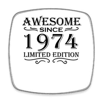 1974 - Born 1974 - Square fridge magnet - white - Front