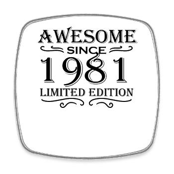 1981 - Jahrgang 1981 - Viereckiger Kühlschrankmagnet - Weiß - Vorne