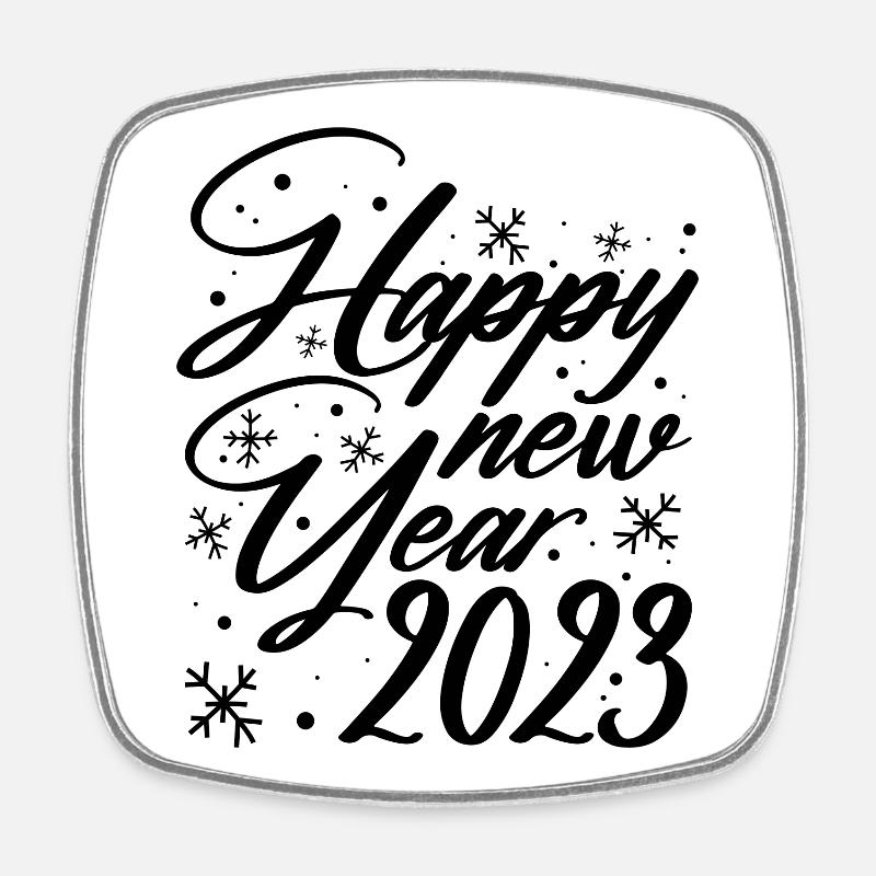 Hapy new year 2023 - Square fridge magnet - white