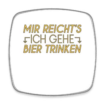 Bier Spruch - Viereckiger Kühlschrankmagnet - Weiß - Vorne