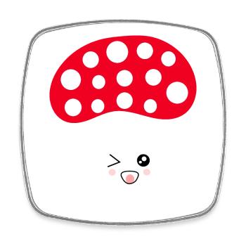 Toadstool, mushroom in the woods gift - Square fridge magnet - white - Front