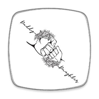Father Daughter Matching Fist Bump, Personalized - Square fridge magnet - white - Front