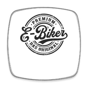 E-Bike Original Elektrofahrrad Vintage E-Biker - Viereckiger Kühlschrankmagnet - Weiß - Vorne