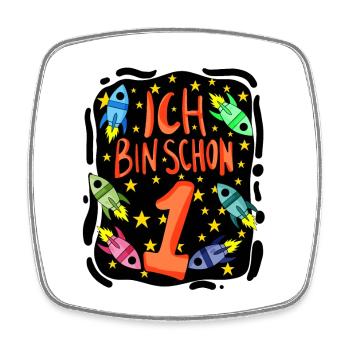 1. Geburtstag Astronaut Rakete Raketen - Viereckiger Kühlschrankmagnet - Weiß - Vorne