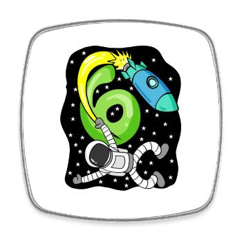 Garçon 6 ans cadeau fils astronaute - Magnet carré - blanc - Devant