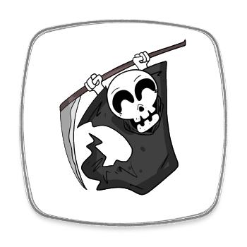 Grim Reaper is pleased - Square fridge magnet - white - Front