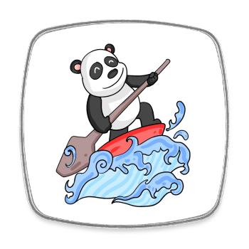 Stand Up Paddling Panda - Square fridge magnet - white - Front