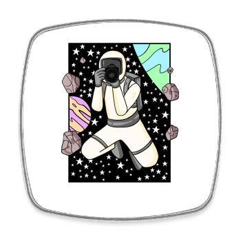 Photographie de photographe d’astronaute - Magnet carré - blanc - Devant