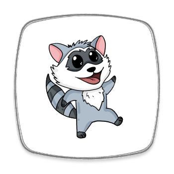 Waschbär Motiv Kleinkind Kinder - Viereckiger Kühlschrankmagnet - Weiß - Vorne