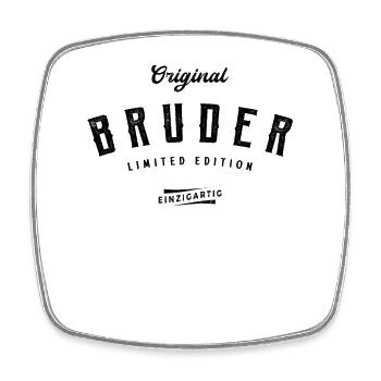 Bruder Limited Edition - Viereckiger Kühlschrankmagnet - Weiß - Vorne