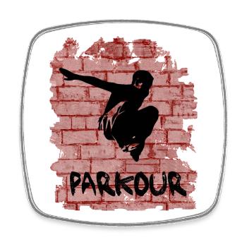 Parkour - Viereckiger Kühlschrankmagnet - Weiß - Vorne