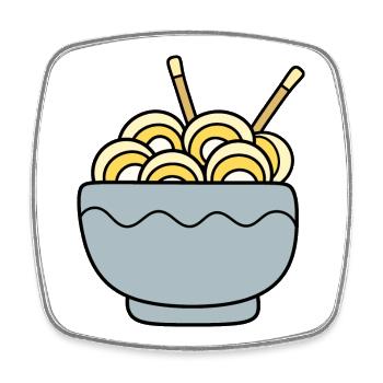 Ramen Noodles Kawaii Japan Cuisine - Square fridge magnet - white - Front