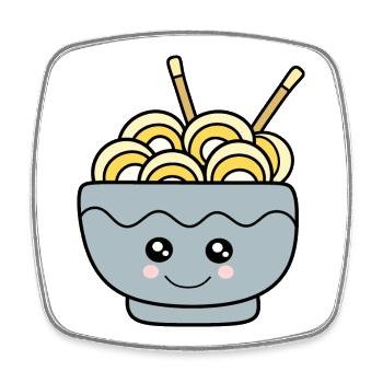Kawaii Ramen Kawaii Chibi Kawaii food Sticker - Viereckiger Kühlschrankmagnet - Weiß - Vorne