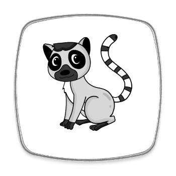 Katte Lemurs - Square fridge magnet - white - Front