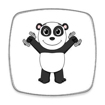 Bodybuilder Panda Fitness Motivation Geschenk - Viereckiger Kühlschrankmagnet - Weiß - Vorne