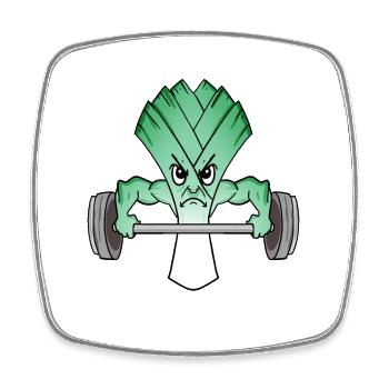 Leek Fitness Bodybuilder - Square fridge magnet - white - Front