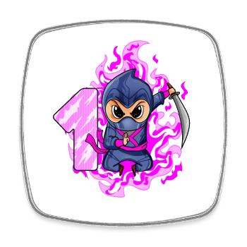 1. Geburtstag Mädchen 1 Jahre alt Ninja - Viereckiger Kühlschrankmagnet - Weiß - Vorne