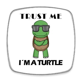 cool turtle - Square fridge magnet - white - Front