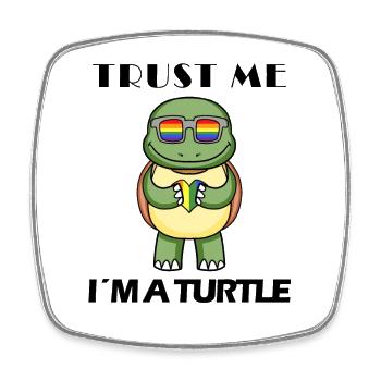Turtle - Square fridge magnet - white - Front