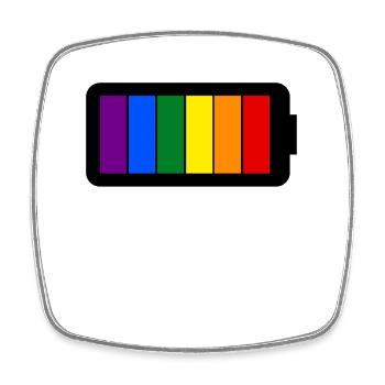 Chargement de la batterie Rainbow Colors - Gay Pride - Magnet carré - blanc - Devant
