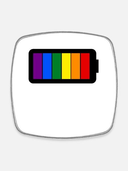 Chargement de la batterie Rainbow Colors - Gay Pride - Magnet carré - blanc