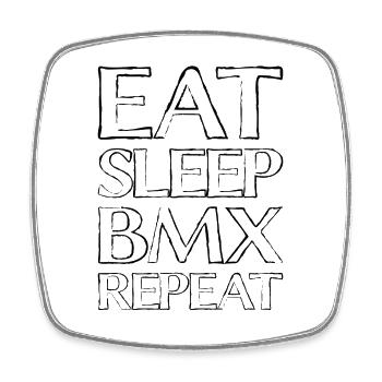 Eating Sleep Bmx - Square fridge magnet - white - Front