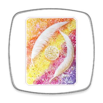 Angel Feathers of the Soul - Sonja Ariel von Staden - Square fridge magnet - white - Front