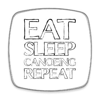 Eating Sleep Canoe - Square fridge magnet - white - Front