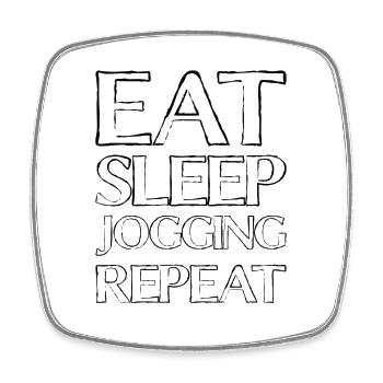 Nourriture Sommeil Jogging - Magnet carré - blanc - Devant