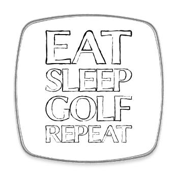 Eating Sleep Golf - Square fridge magnet - white - Front