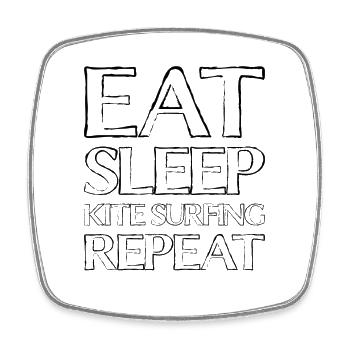 Food Sleep Kiting - Square fridge magnet - white - Front
