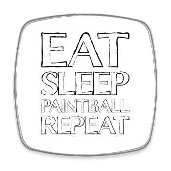 Eating Sleep Paintball - Square fridge magnet - white - Front