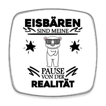 Eisbär Polarbär Bär - Viereckiger Kühlschrankmagnet - Weiß - Vorne