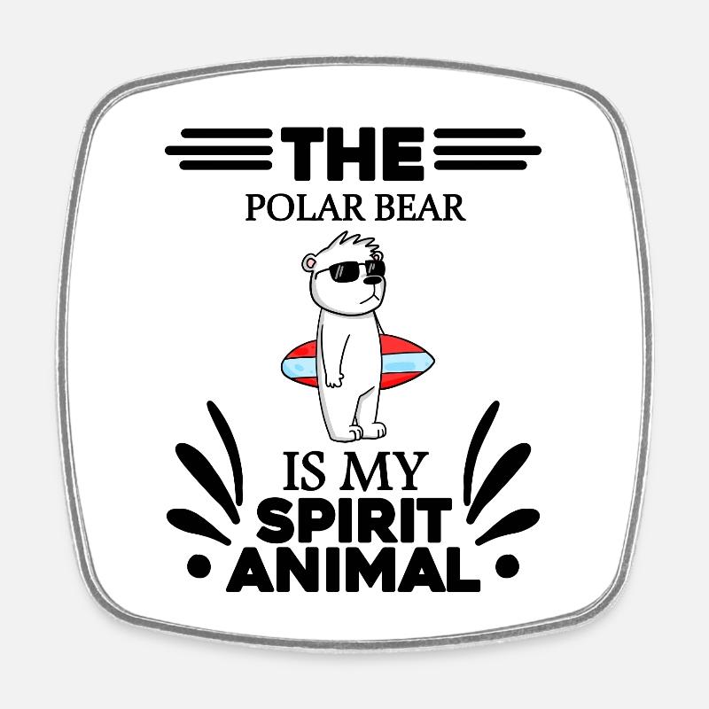 Ours polaire Ours polaire Ours polaire - Magnet carré - blanc