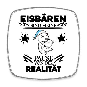 Eisbär - Viereckiger Kühlschrankmagnet - Weiß - Vorne