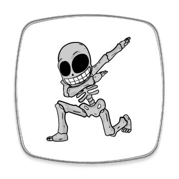 Dabbing de squelette - Magnet carré - blanc - Devant