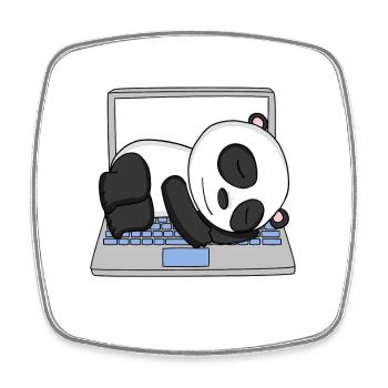 Panda - Viereckiger Kühlschrankmagnet - Weiß - Vorne