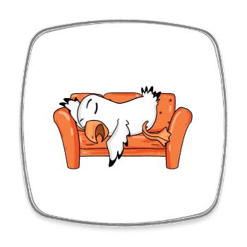 Möwe Müde Schlafen Schlaf - Viereckiger Kühlschrankmagnet - Weiß - Vorne