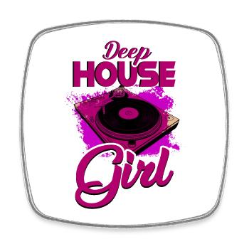 Deep House Fille - Magnet carré - blanc - Devant