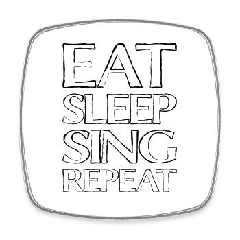 Eating Sleep Singing - Square fridge magnet - white - Front