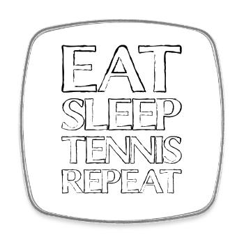 Manger du tennis de sommeil - Magnet carré - blanc - Devant