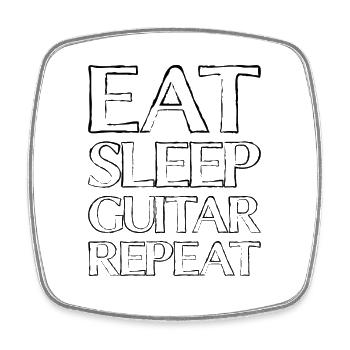 Dormir en jouant de la guitare - Magnet carré - blanc - Devant