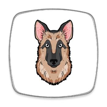 Propriétaire de chien de tête de berger allemand - Magnet carré - blanc - Devant