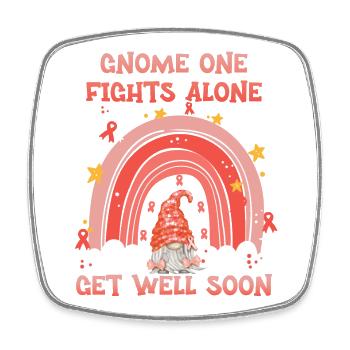 Gnome One combat seul le cancer de l’utérus - Magnet carré - blanc - Devant