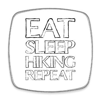 Eating Sleep Hiking - Square fridge magnet - white - Front