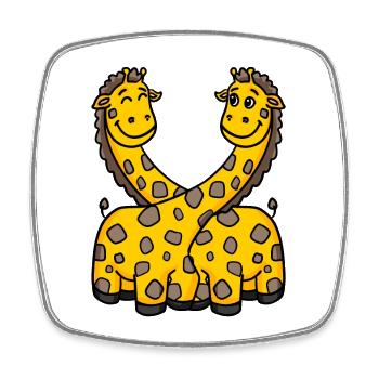 Girafes Girafe - Magnet carré - blanc - Devant
